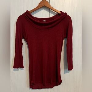 Three Dots Rich Red Knit Top
